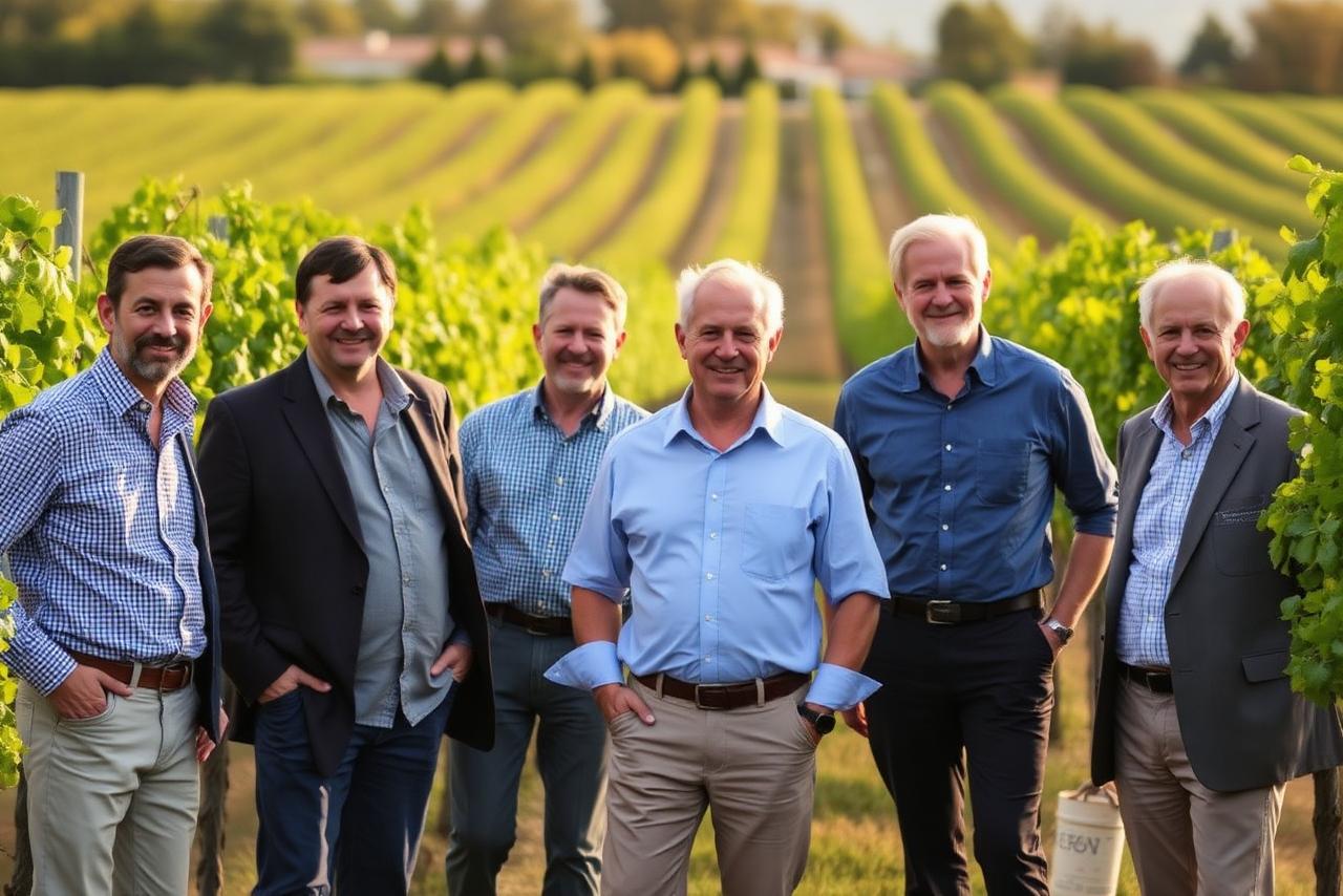 Il gruppo dei consulenti Matura riunito in vigna